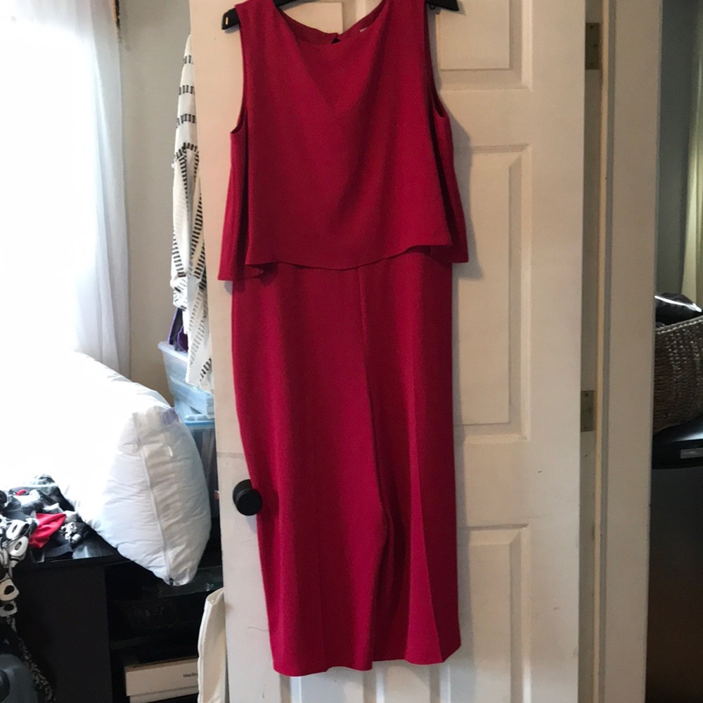 Red pant suit
